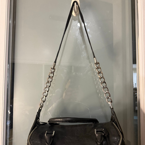 Women's Michael Kors Black Silver Studded Satchel One Size - Picture 10 of 14